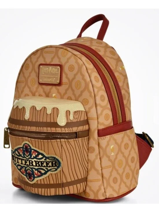 Loungefly Harry Potter Butterbeer Beer Barrel Mini Backpack NWT 3D Wizarding - Picture 4 of 9